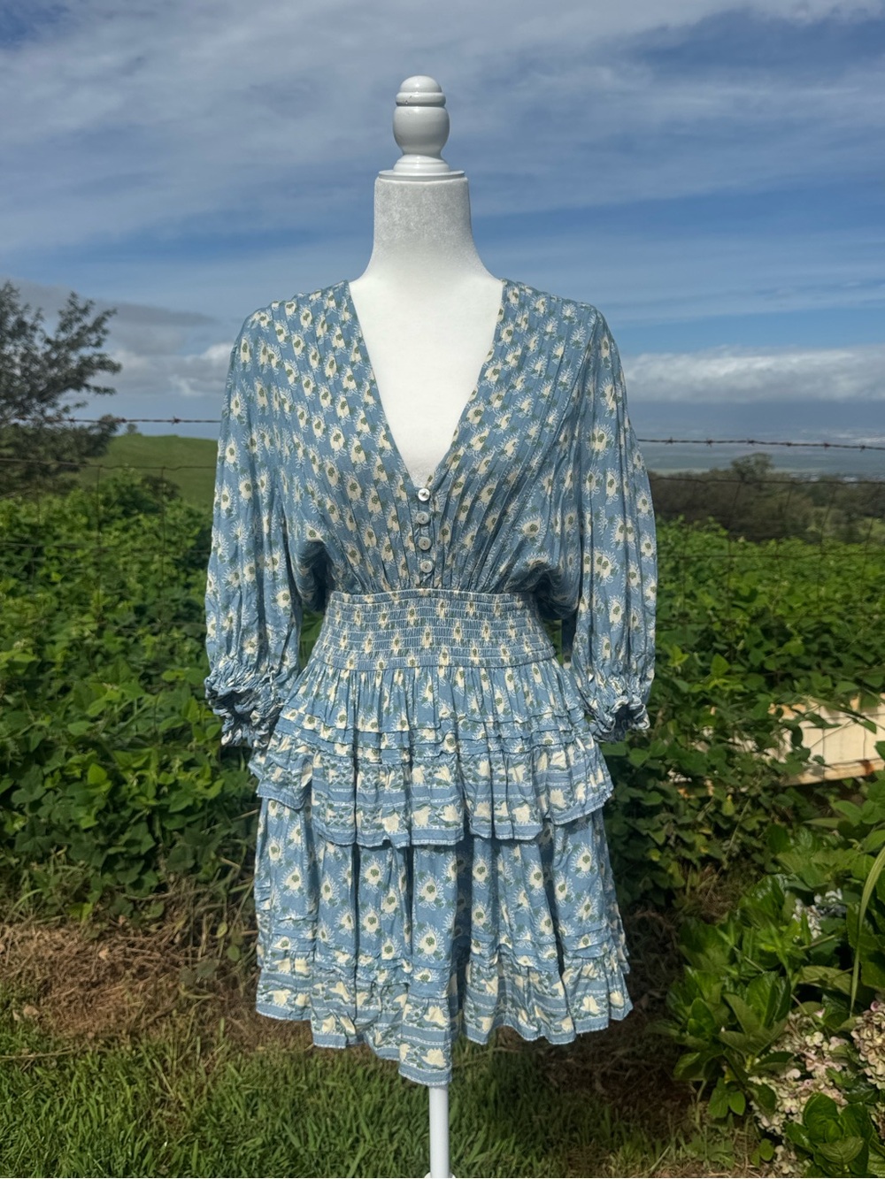 Jen’s Pirate Booty Daydream Blue Daydream Petit Mini Dress Festival Western boho